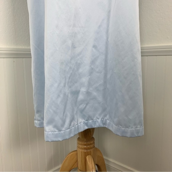 Charter Club Long Lawn Satin Nightgown Blue Modest Lace Ribbon Womens M Sleeve - Picture 11 of 17